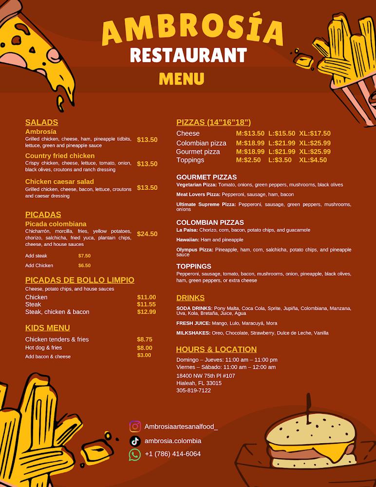 Ambrosia Colombian Artesanal Food Menu image 2